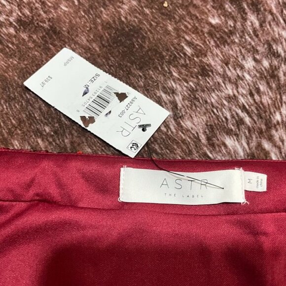 ASTR the Label Red Sequin Sparkle Mini Skirt Holiday Party New Year’s Eve M - Picture 7 of 9